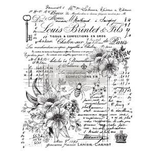 Re Design by Prima Transfer Sticker Lovely Ledger 24x31" Flower Insect Sketch